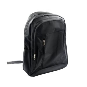 vyntera-urban-backpack-front-supplier Urban Black Everyday Backpack, supplier front view on white
